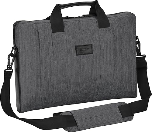 Targus CitySmart Laptop Protective Sleeve Case for Slim Travel with Durable Water-Resistant Nylon, Two Large Exterior Pockets, Removable Shoulder Strap, Slipcase fits 16-Inch Laptop, Gray (TSS59404US) Slipcase Sleeve