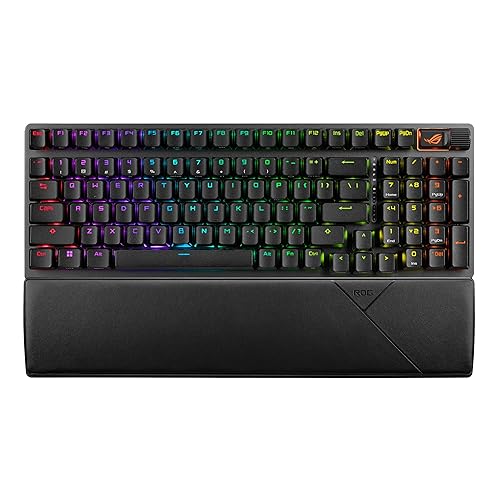 ASUS ROG Strix Scope II 96 Wireless Gaming Keyboard, Tri-Mode Connection, Dampening Foam & Switch-Dampening Pads, Hot-Swappable Pre-lubed ROG NX Snow Switches, PBT Keycaps, RGB-Black