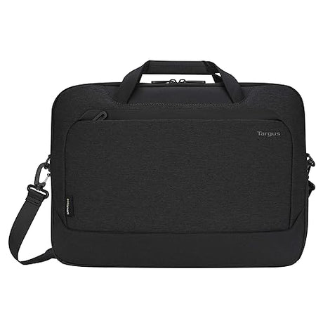 Targus Cypress Briefcase with EcoSmart for Business Traveler and School with 2-Compartments, Padded Shoulder Strap, Protective Slipcase Sleeve fits 15.6-Inch Laptop, Black (TBT926GL) Black Briefcase