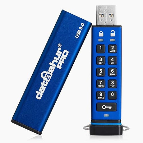 iStorage datAshur PRO 128 GB - Encrypted USB Memory Stick - FIPS 140-2 Level 3 Certified - Password Protected - Dust/Water Resistant 128GB