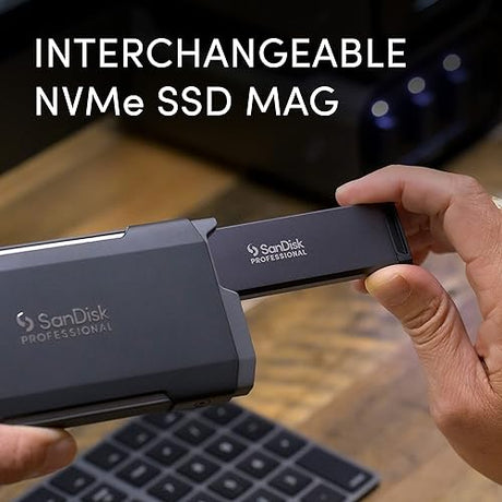 SanDisk Professional 2TB PRO-Blade SSD Mag - Portable & Modular NVMe SSD Mag, Ultra-Durable - SDPM1NS-002T-GBAND, Dark Grey SSD Mag 2TB