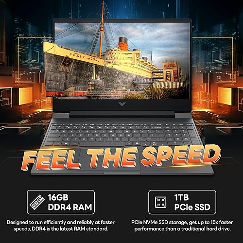 HP Victus 15.6 144Hz FHD Gaming Laptop | Intel i5-13420H, GeForce RTX 3050, 16GB RAM, 1TB PCIe SSD | Backlit Keyboard, Webcam, Wi-Fi 6, Win 11 | Mica Silver, 1TB Docking Station Set 16GB | 1TB PCIe SSD