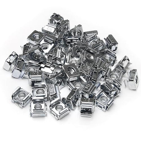 StarTech.com 50 Pkg M5 Cage Nuts for Server Rack Cabinets - M5 cage Nuts - Rack cage Nuts - cage Nuts (CABCAGENUTS) 50-M5 Silver Cage Nuts Nuts