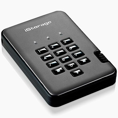 iStorage diskAshur PRO2 HDD 2TB | Secure Portable Hard Drive | FIPS Level 3 Certified | Password Protected | Dust/Water-Resistant | Hardware encryption