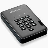 iStorage diskAshur PRO2 256-bit 500GB USB 3.1 Secure encrypted Hard Drive IS-DAP2-256-500-C-X, graphite