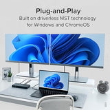 Plugable USB-C Docking Station Dual 4K 60Hz HDMI, 65W Charging, Gigabit Ethernet, 1x USB-C 5Gbps, 3X USB-A, Audio, Windows/ChromeOS, USB-C/USB4/Thunderbolt, Driverless (UD-MSTH2)