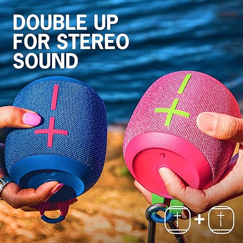 ULTIMATE EARS WONDERBOOM 3, Small Portable Wireless Bluetooth Speaker, Big Bass 360-Degree Sound for Outdoors, Waterproof, Dustproof IP67, Floatable, 131 ft Range - Performance Blue Performance Blue Wonderboom 3