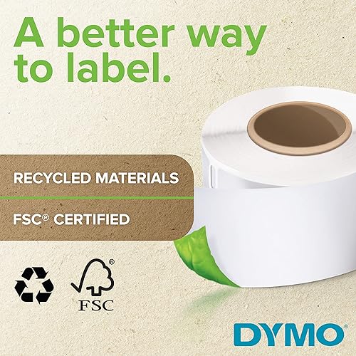 DYMO LW Durable Industrial Labels for LabelWriter Label Printers, White Poly, 3/4” x 2-1/2”, 2 Rolls of 450 (1933085)