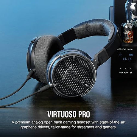 CORSAIR Virtuoso PRO Wired Open Back Gaming Headset - Detachable Uni-Directional Microphone - 50mm Graphene Drivers - 20Hz-40 kHz Frequency Response - Carbon