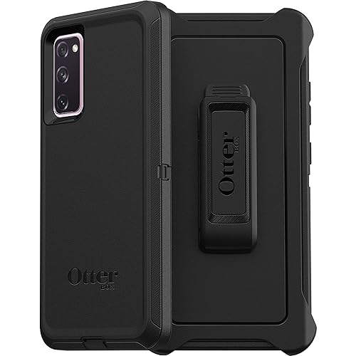 OtterBox Samsung Galaxy S20 FE 5G (FE ONLY - Not compatible with other Galaxy S20 models) Defender Series Case - BLACK, rugged & durable, with port protection, includes holster clip kickstand