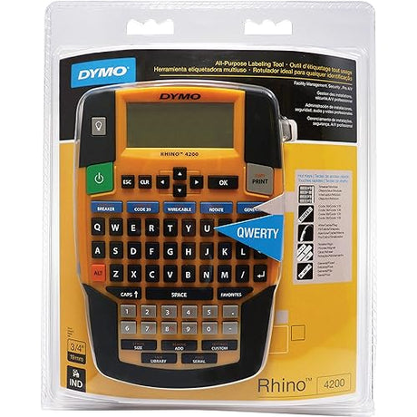 Dymo 1801611 Rhino 4200 - Facility, Security, and Pro A/v, Yellow/Black 1/4 - 1 Label_maker Standard Packaging