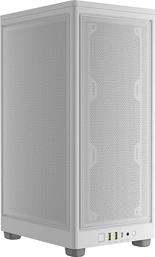 Corsair 2000D Airflow Mini-ITX PC Case - Mini-ITX Form-Factor - Steel Mesh Panels - Three-Slot GPU Support - Cooling-Optimized Interior - Modern Front Panel I/O - White White AIRFLOW