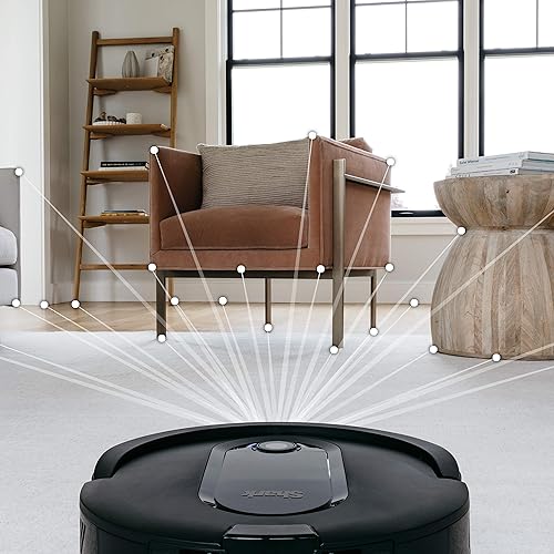 Shark IQ Robot Vacuum R100 with IQ Navigation, Home Mapping, Self-Cleaning Brushroll, Wi-Fi (RV1000C) , black