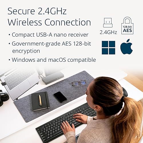 Kensington KM150 EQ Wireless Desktop Set, Wireless Keyboard & Mouse (K75562NA)