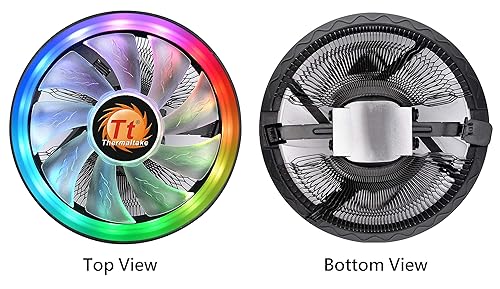 Thermaltake UX100 5V Motherboard ARGB Sync 16.8 Million Colors 15 Addressable LED Intel/AM5/AMD Universal Socket (LGA 1200) Hydraulic Bearing 65W CPU Cooler CL-P064-AL12SW-A AMD/Intel Universal RGB/65W