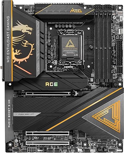 MSI MEG Z890 ACE Gaming Motherboard (Support Core Ultra Series 2 Intel Processors, LGA 1851, DDR5, PCIe 5.0, M.2, SATA, 5Gbps LAN, USB Type-C, Wi-Fi 7, Bluetooth 5.4, Thunderbolt 4, ATX)