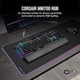 Corsair MM700 RGB Extended Cloth Gaming Mouse Pad (Dynamic 360° Three-Zone RGB Lighting, Expansive 930 mm x 400 mm Surface, Two Port USB Hub, 4 mm-Thick Rubber Construction) Black 15.8L x 36.6W inches
