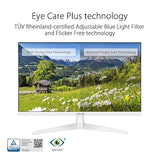 ASUS Eye Care 23.8” 1080P Gaming Monitor (VY249HF-W) – Full HD, IPS, 100Hz, IPS, SmoothMotion, 1ms, Adaptive Sync, Eye Care Plus Technology, Blue Light Filter, Flicker Free, 3 yr Warranty