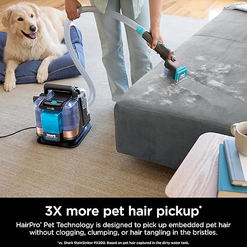 Shark StainStriker HairPro Pet, Portable Spot, Stain, & Odour Eliminator for Carpets, Area Rugs, Upholstery, Cars, with Bonus Accessories and Cleaning Solutions, Perfect for Pets, Copper, PX251C