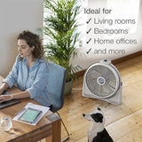 Lasko 3520 20 Inch 3-Speed Cyclone Air Circulator Portable Full-Tilt Pivoting Floor or Wall Mount Fan for Large Rooms and Office, White Frustration-Free Packaging