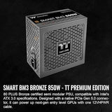 Thermaltake Smart BM3 850W 80Plus Bronze ATX 3.0 & PCIE 5.0 Ready Semi-Modular Power Supply; 105°C/221°F Japanese Capacitor; 5 Year Warranty; PS-SPD-0850MNFABU-3