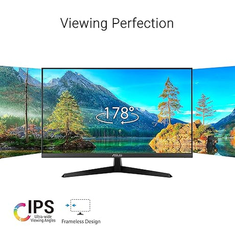 ASUS 27” 1080P Eye Care Monitor (VY279HGR) - Full HD, IPS, 120Hz, 1ms, Adaptive Sync, for Working and Gaming, Eye Care Plus, Blue Light Filter, Flicker Free, SmoothMotion, DisplayWidget, 3 yr warranty