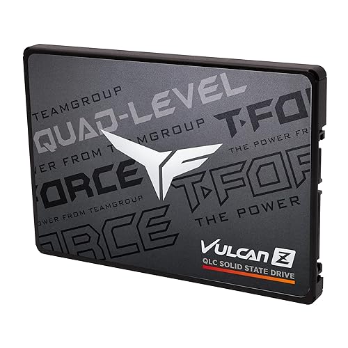 TEAMGROUP T-Force Vulcan Z 4TB SLC Cache 3D NAND QLC 2.5 Inch SATA III Internal Solid State Drive SSD (R/W Speed up to 550/470 MB/s) T253TY004T0C101 4TB Vulcan Z QLC