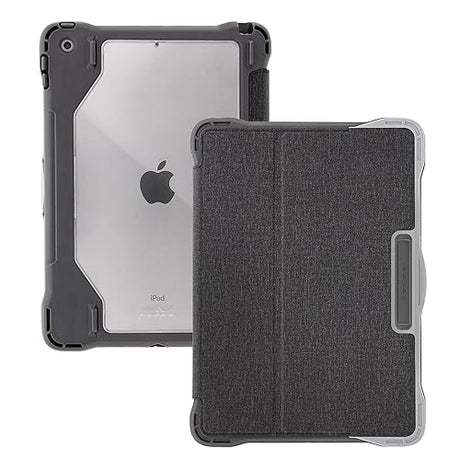 Brenthaven Edge Folio Case with Stand for iPad 9th, 8th, and 7th Generation (10.2-inch) - Durable, Versatile, Secure and Drop Tested for Commercial, Business, Office, School or Personal Use - Gray