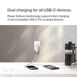 Belkin Dual USB C Charger Block 60W w/PPS Super Fast Charging - Samsung Galaxy S25, Apple iPhone 17, Air, Pro, Pro Max, iPad, AirPods, Apple Watch, Google Pixel, Nintendo Switch 2 - White