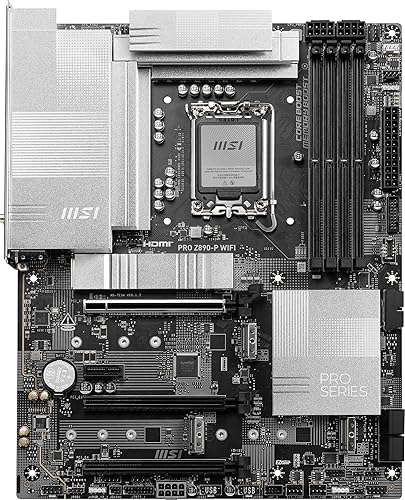 MSI PRO Z890-P WiFi Gaming Motherboard (Supports Core Ultra Series 2 Intel Processors, LGA 1851, DDR5, PCIe 5.0, M.2, SATA, 5Gbps LAN, USB Type-C, Wi-Fi 7, Bluetooth 5.4, Thunderbolt 4, ATX)