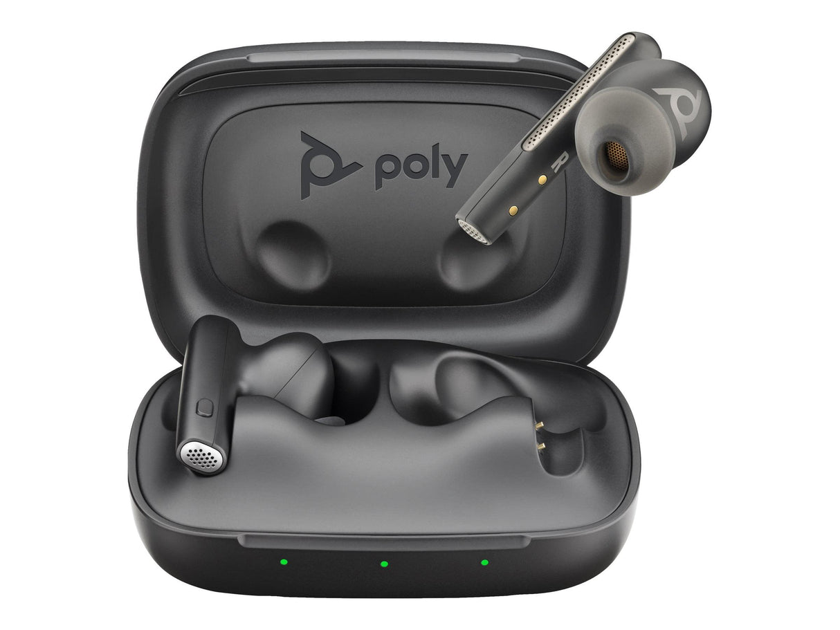 Poly Voyager Free 60 UC Earset - Siri, Google Assistant - Stereo - True Wireless - Bluetooth - 98.4 ft - 20 Hz - 20 kHz - Earbud - Binaural - In-ear - Carbon Black