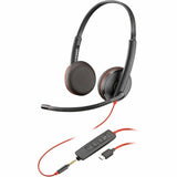 Poly Blackwire C3225 Headset - Microsoft Teams Certification - Stereo - Mini-phone (3.5mm), USB Type C - Wired - 32 Ohm - 20 Hz - 20 kHz - Over-the-head, Over-the-ear - Binaural - Supra-aural - 7.45 f