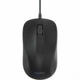 Rocstor Premium QM1 Silent Clicking USB Wired Contoured Mouse - 1200 dpi - Optical - Cable - Black - USB - 1200 dpi - Scroll Wheel - 3 Button(s) - Symmetrical