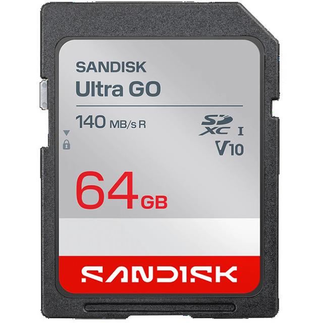 SanDisk Ultra GO SD 64GB Secure Digital Extended Capacity SDXC Memory Card, Up to 140MB/s UHS-I A1 C10 U1 V10 SDSDUGN-064G-GN6IN
