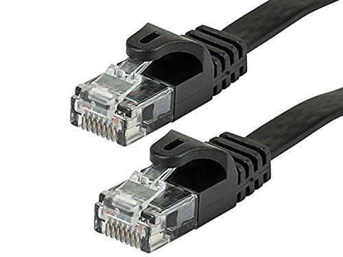 Monoprice Cat5e Ethernet Patch Cable - 2 Feet - Black | Network Internet Cord - RJ45, Flat,Stranded, 350Mhz, UTP, Pure Bare Copper Wire, 30AWG