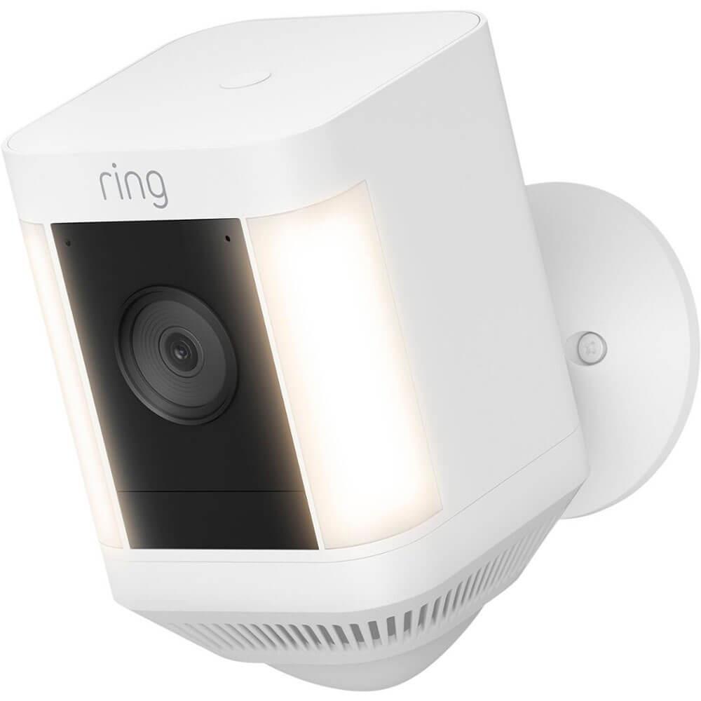 Ring Spotlight Cam Plus - Battery - Two-Way Talk - Color Night Vision - Security Siren - White - 2022 Release  B09JZ5BG26