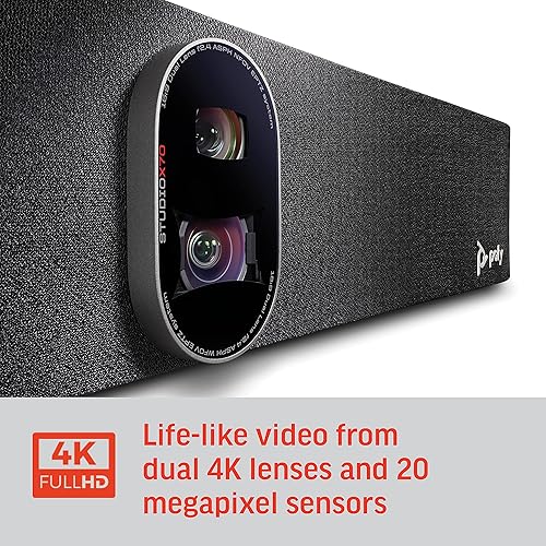 Poly - Studio X70 Video Bar for Large Conference Rooms Poly (Plantronics + Polycom) - Premium 4K Audio & Video Conferencing Solution - Camera, Speakers, & Microphones - Works w/Teams, Zoom (Certified)