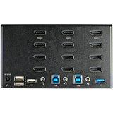 StarTech.com 2 Port Quad Monitor DisplayPort KVM Switch - 4K 60Hz UHD HDR - Desktop 4K DP 1.2 KVM with 2 Port USB 3.0 Hub (5Gbps) & 4X USB 2.0 HID Ports, Audio - Hotkey Switching - TAA (SV231QDPU34K)