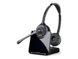 HP Poly CS520 XDExtra Density Headset TAA Stereo Wireless DECT 351ft On-ear Binaural Ear-cup Noise Canceling Black TAA Compliant Model 7E2J9AA#ABA