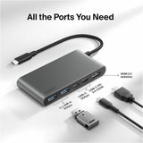 Belkin 5-Port USB-C Hub USB-C to 2xUSB-A, 2xUSB-C, 1x4K HDMI - Docking Station Black Model AVC022FQSGY