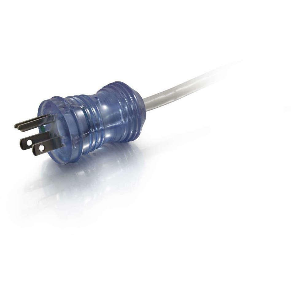 C2g 10Ft 16 Awg Hospital Grade Power Cord (Nema 5-15P To Iec320c13r) - Gray With Clear Connectors