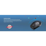 Adesso M60 Antimicrobial 2.4GHz Wireless Optical Mouse With Metal Scroll Wheel