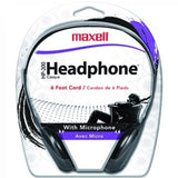 Maxell HP200MIC 199929 Wired Headset with Inline Microphone Black