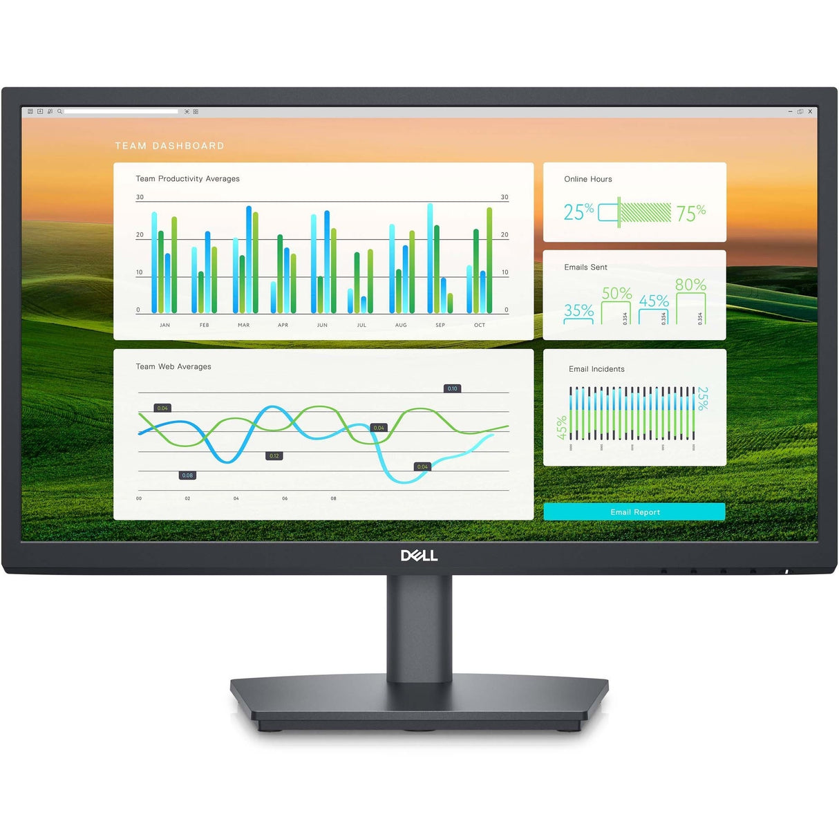 Dell E2222HS - LED monitor - 22 (21.5 Viewable) - 1920 x 1080 Full HD (1080p) @ 60 Hz - VA - 250 nits - 3000:1 - HDMI, VGA, DisplayPort - Speakers