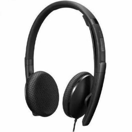 Lenovo Wired VoIP Headset (UC) - Stereo - USB Type C - Wired - 2.2 Kilo Ohm - 20 Hz - 20 kHz - On-ear, Over-the-head - Binaural - Supra-aural - 5.86 ft Cable - Noise Cancelling Microphone - Black