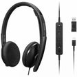 Lenovo Wired VoIP Headset (UC) - Stereo - USB Type C - Wired - 2.2 Kilo Ohm - 20 Hz - 20 kHz - On-ear, Over-the-head - Binaural - Supra-aural - 5.86 ft Cable - Noise Cancelling Microphone - Black