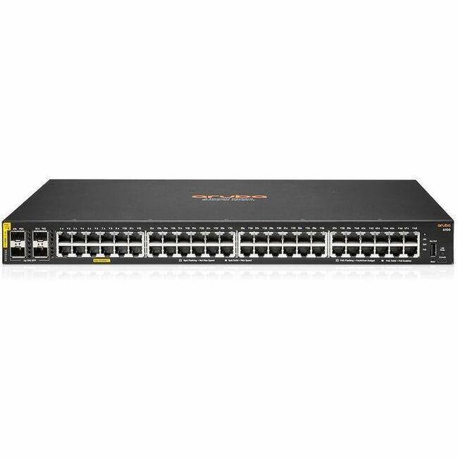 Aruba CX 6100 Ethernet Switch - 48 Ports - Manageable - Gigabit Ethernet, 10 Gigabit Ethernet - 10/100/1000Base-T - 2 Layer Supported - Modular - 49.70 W Power Consumption - 740 W PoE Budget - Twisted
