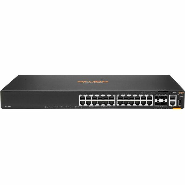 Aruba CX 6200F 24G 4SFP+ Switch - 24 Ports - Manageable - Gigabit Ethernet, 10 Gigabit Ethernet - 10/100/1000Base-T, 10GBase-X - 3 Layer Supported - Modular - 4 SFP Slots - 59 W Power Consumption - Tw