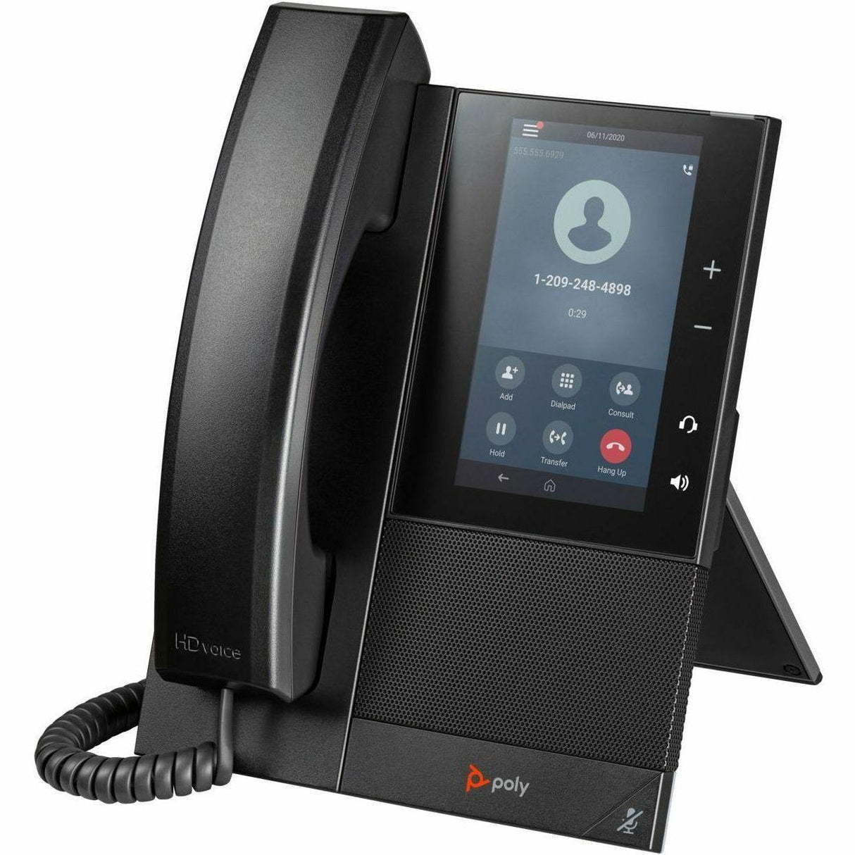 HP Poly CCX 505 IP Phone Wi-Fi, Bluetooth Desktop Wall Mountable Black 84C16AA#ABA