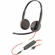 Poly Blackwire C3225 Headset - Microsoft Teams Certification - Stereo - Mini-phone (3.5mm), USB Type C - Wired - 32 Ohm - 20 Hz - 20 kHz - Over-the-head, Over-the-ear - Binaural - Supra-aural - 7.45 f